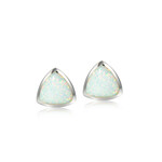 Alamea Alamea 10 mm Sterling Silver Triangle Opal Stud Earrings