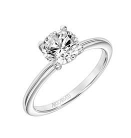 Art Carved Classic Solitaire Engagement Ring with Twisted  Design