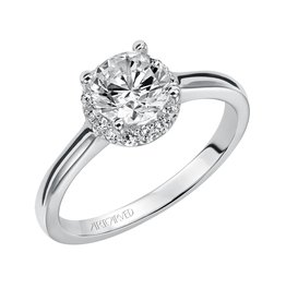 Art Carved Classic Diamond Halo Engagement Ring