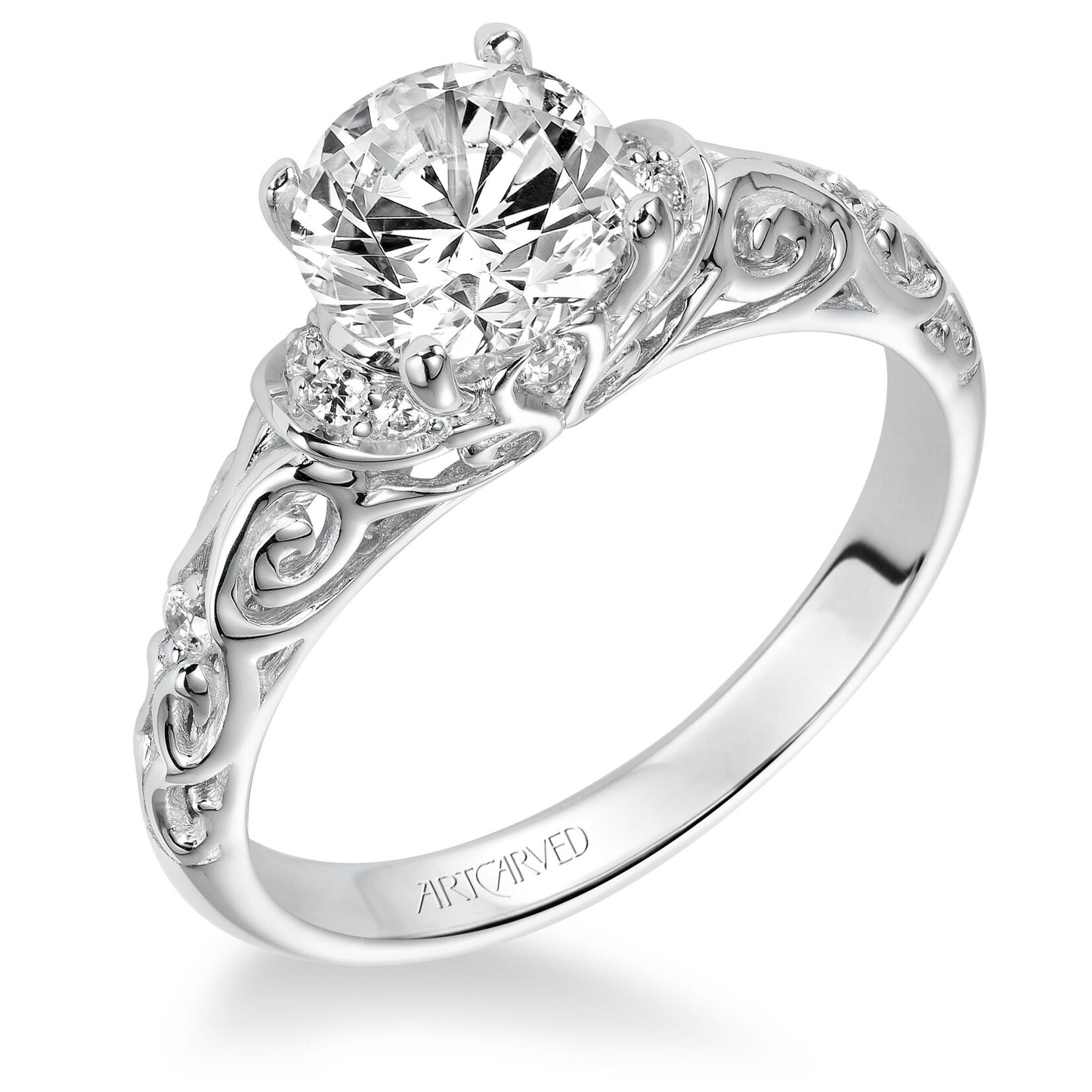 Art Carved ArtCarved Vintage Carved Diamond Engagement Band #31-V284