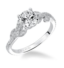 Art Carved Floral Engagement Ring