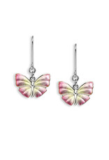 Nicole Barr Sterling Silver Pink Butterfly Earrings