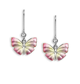 Nicole Barr Sterling Silver Pink Butterfly Earrings