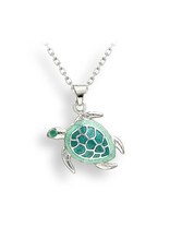 Nicole Barr Sterling Silver Seafoam Sea Turtle Pendant