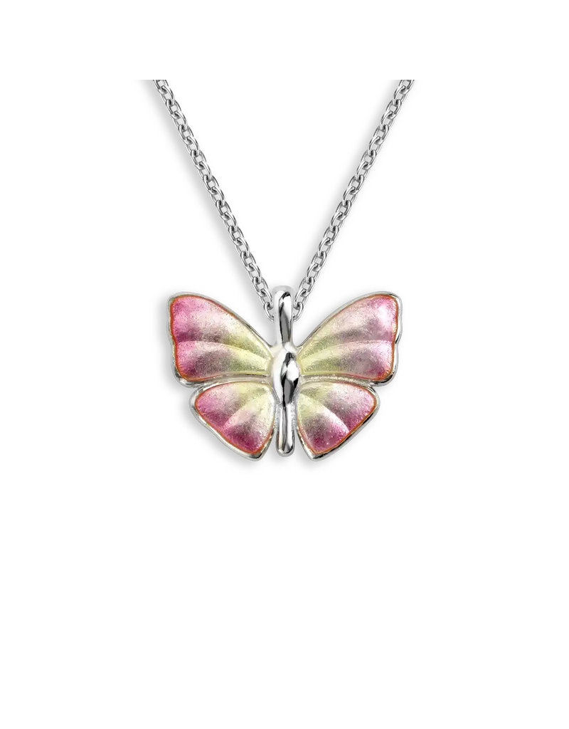Nicole Barr Sterling Silver Pink Butterfly Pendant