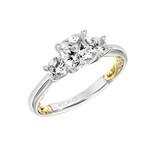 Art Carved Classic Lyric Three Stone Engagement Ring