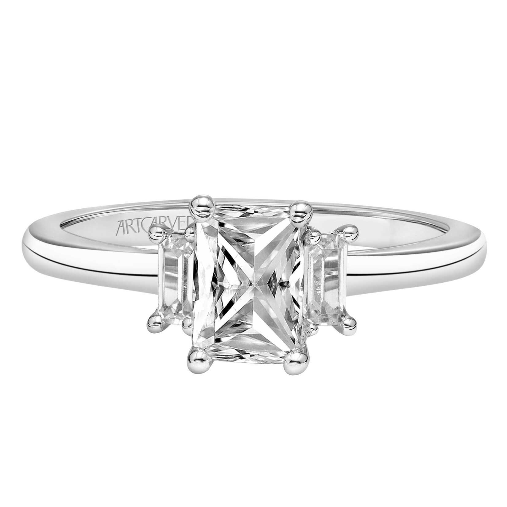 Art Carved Art Carved #31-V869 Classic Three Stone Emerald Engagement Ring