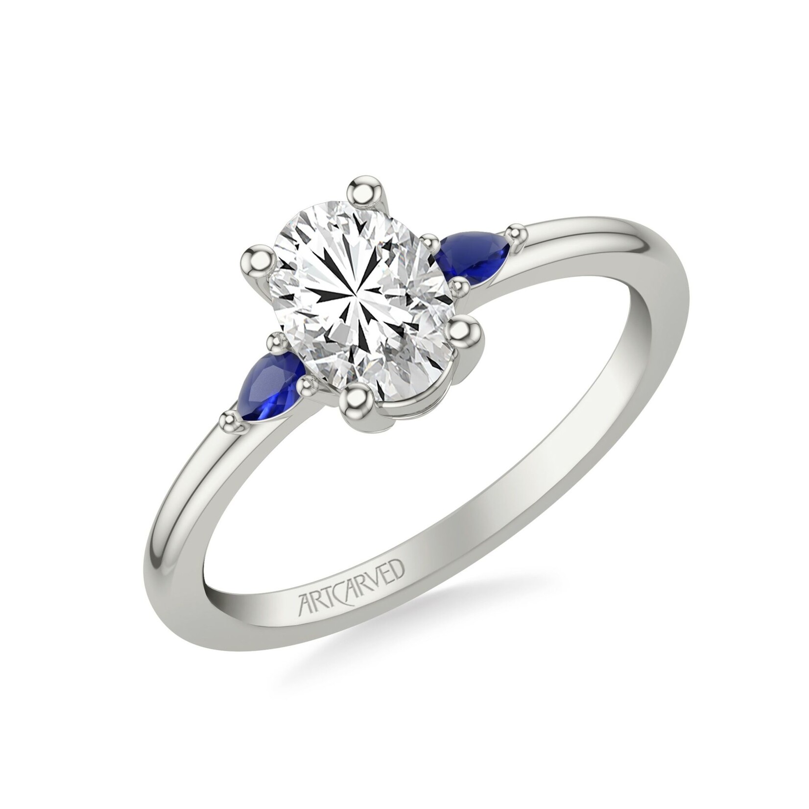 Art Carved ArtCarved #31-V1038S 3-Stone ring with 2 Sapphires