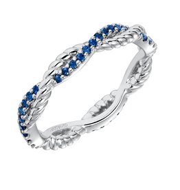 Art Carved Sapphire Twist Eternity Band