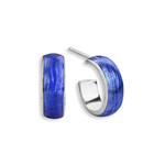 Nicole Barr Sterling Silver Blue Huggies Earrings