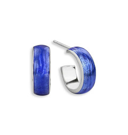Nicole Barr Sterling Silver Blue Huggies Earrings