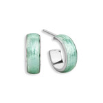 Nicole Barr Sterling Silver Seagreen Huggie Post Earrings