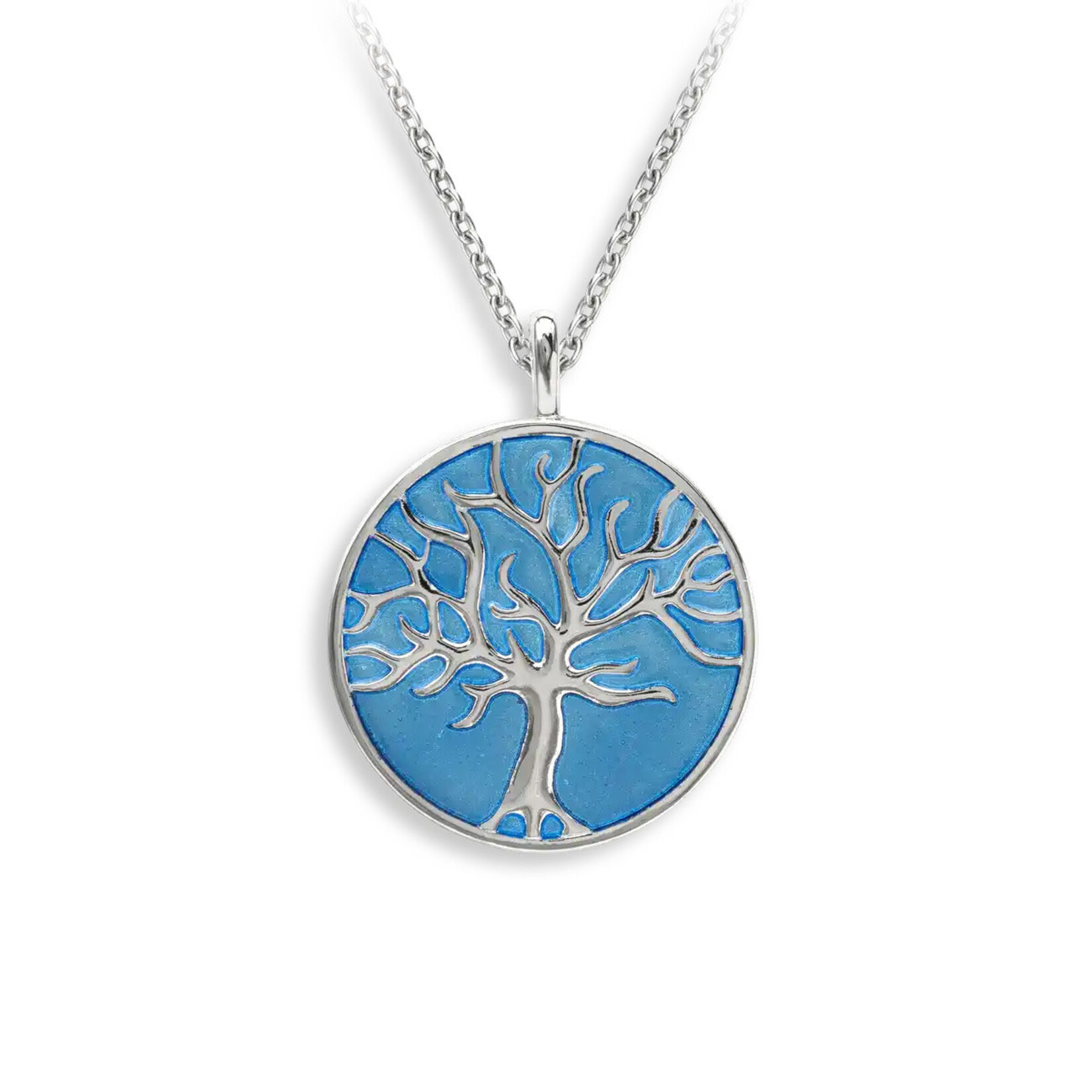 Nicole Barr Sterling Silver Blue Tree of Life Pendant