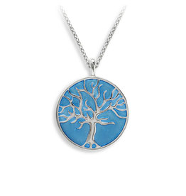 Nicole Barr Sterling Silver Blue Tree of Life Pendant