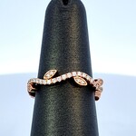 Art Carved Contemporary Leaf and Vine Diamond Wedding Band