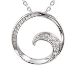 Alamea Sterling Silver CZ Wave Necklace