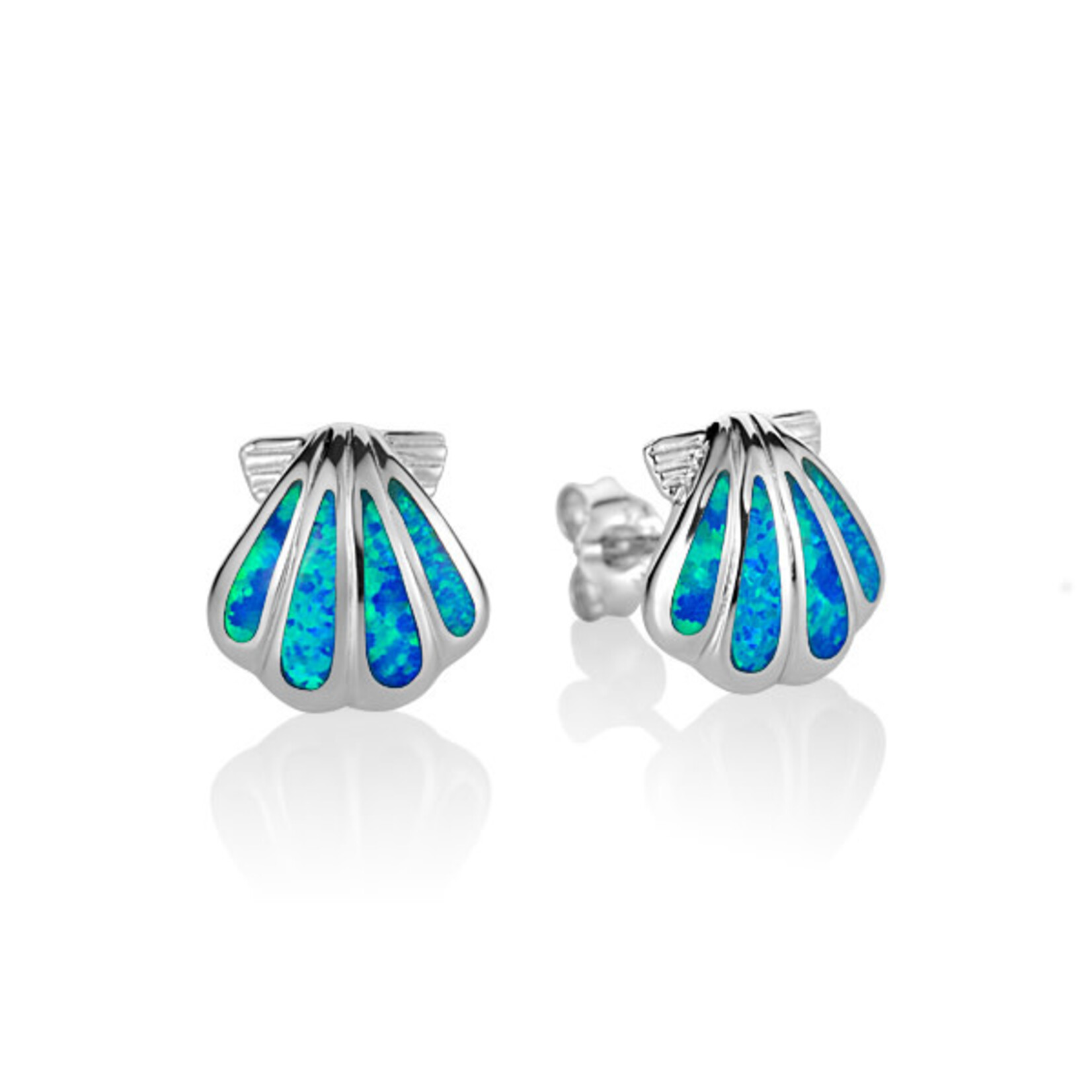 Alamea Alamea Sterling Silver Sunrise Shell Opal Stud Earrings.