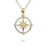 Alamea 14 Karat Yellow Gold Diamond Compass Pendant