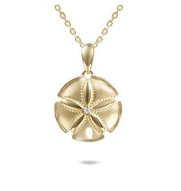 Alamea 14 Karat Yellow Gold Diamond Sand Dollar Pendant