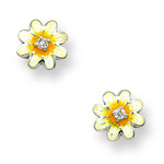 Nicole Barr Sterling Silver White Daisy Earrings