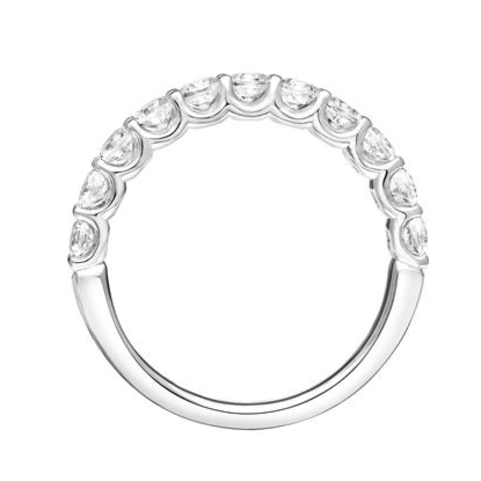 Art Carved Classic Prong Set 9 Diamond Wedding Band