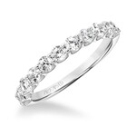 Art Carved Classic Prong Set 9 Diamond Wedding Band