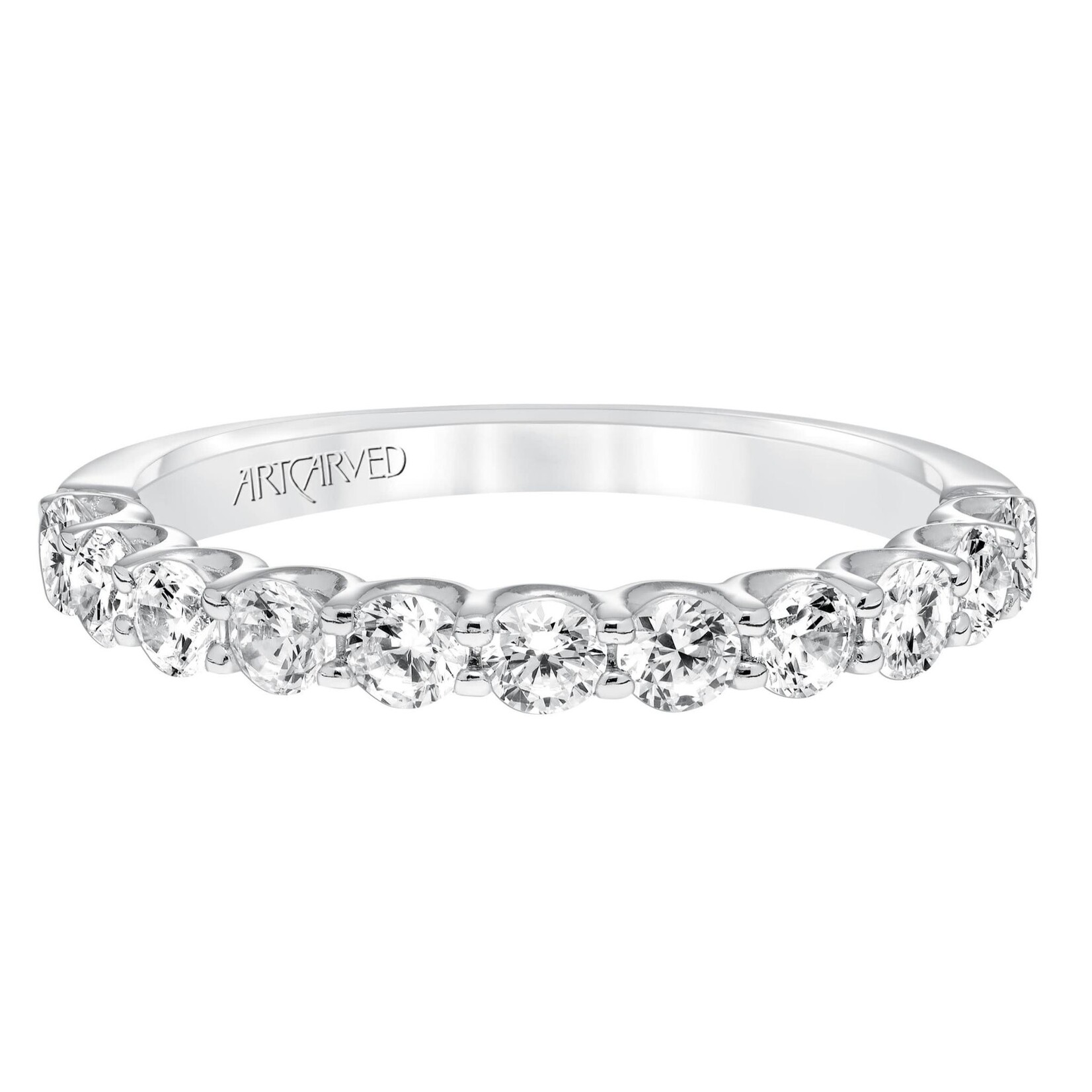 Art Carved Classic Prong Set 9 Diamond Wedding Band