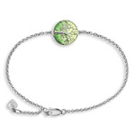 Nicole Barr Sterling Silver Green Tree of Life Adjustable Bracelet