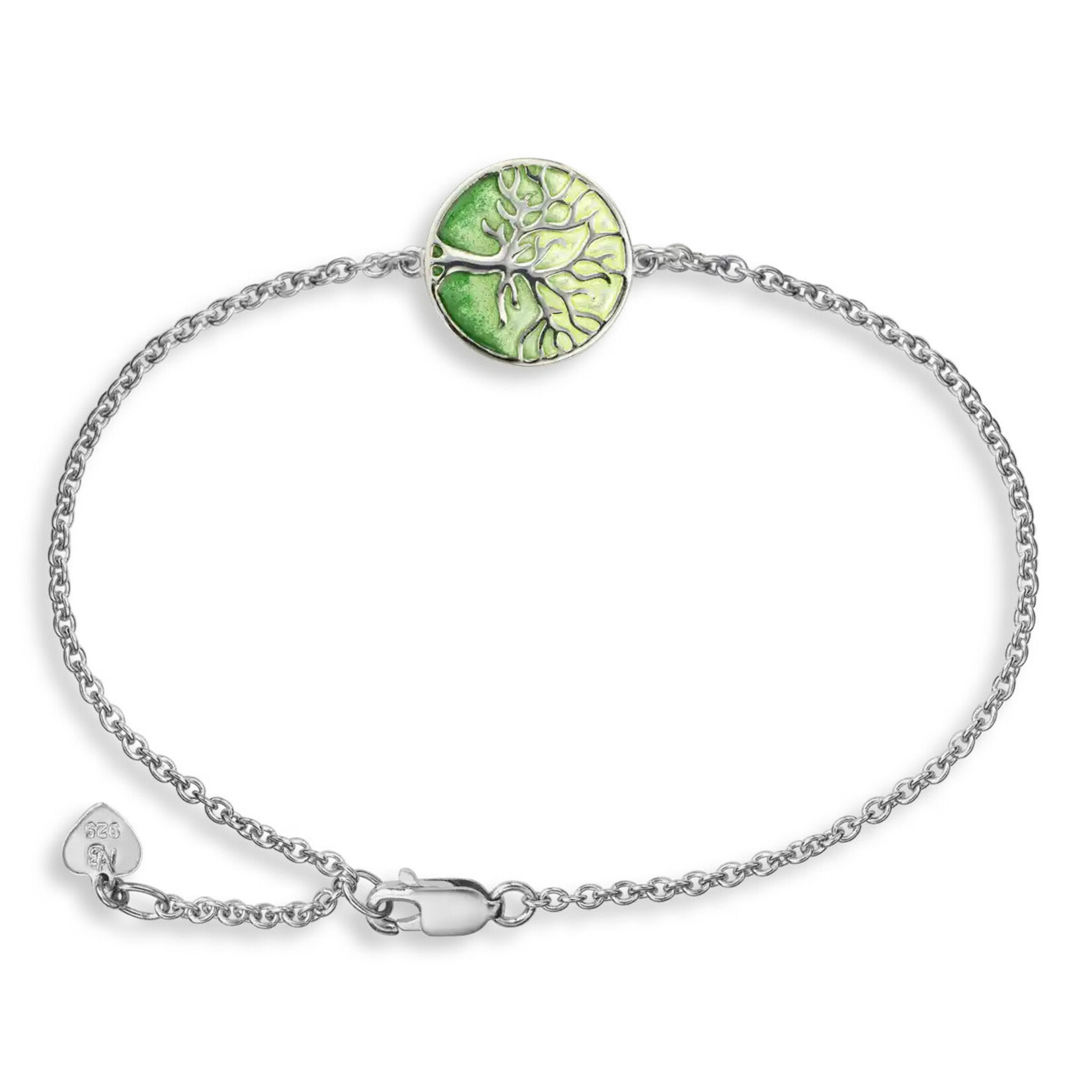 Nicole Barr Sterling Silver Green Tree of Life Adjustable Bracelet