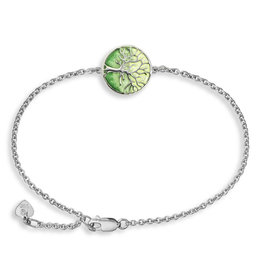Nicole Barr Sterling Silver Green Tree of Life Adjustable Bracelet