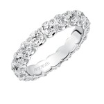 Art Carved Eternity Diamond Ring in 14 Karat White Gold