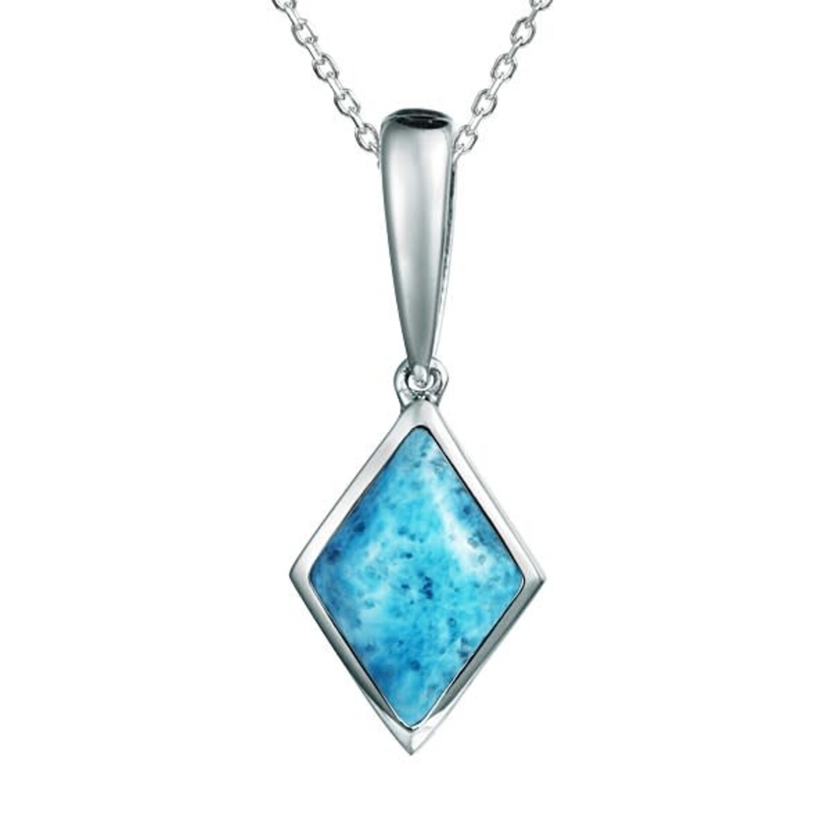 Alamea Sterling Silver Larimar Rhombus Necklace