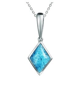 Alamea Sterling Silver Larimar Rhombus Necklace