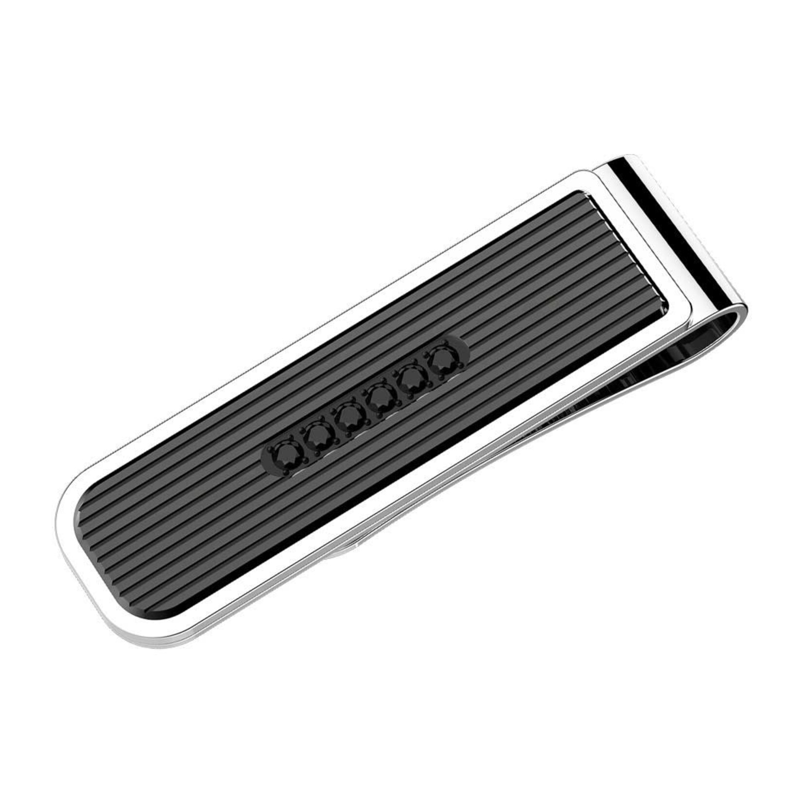 Zancan Stainless Steel Black Spinel Money Clip