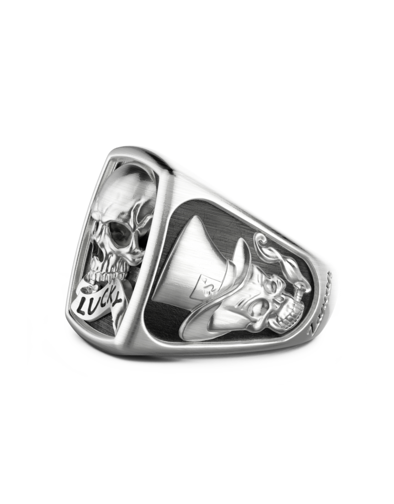 Zancan Sterling Silver Lucky Skull Ring