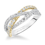 Art Carved Diamond Two Tone Crossover Anniversary Band