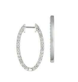 Chatham 14 Karat White Gold Lab-Grown Diamond Oval Earrings