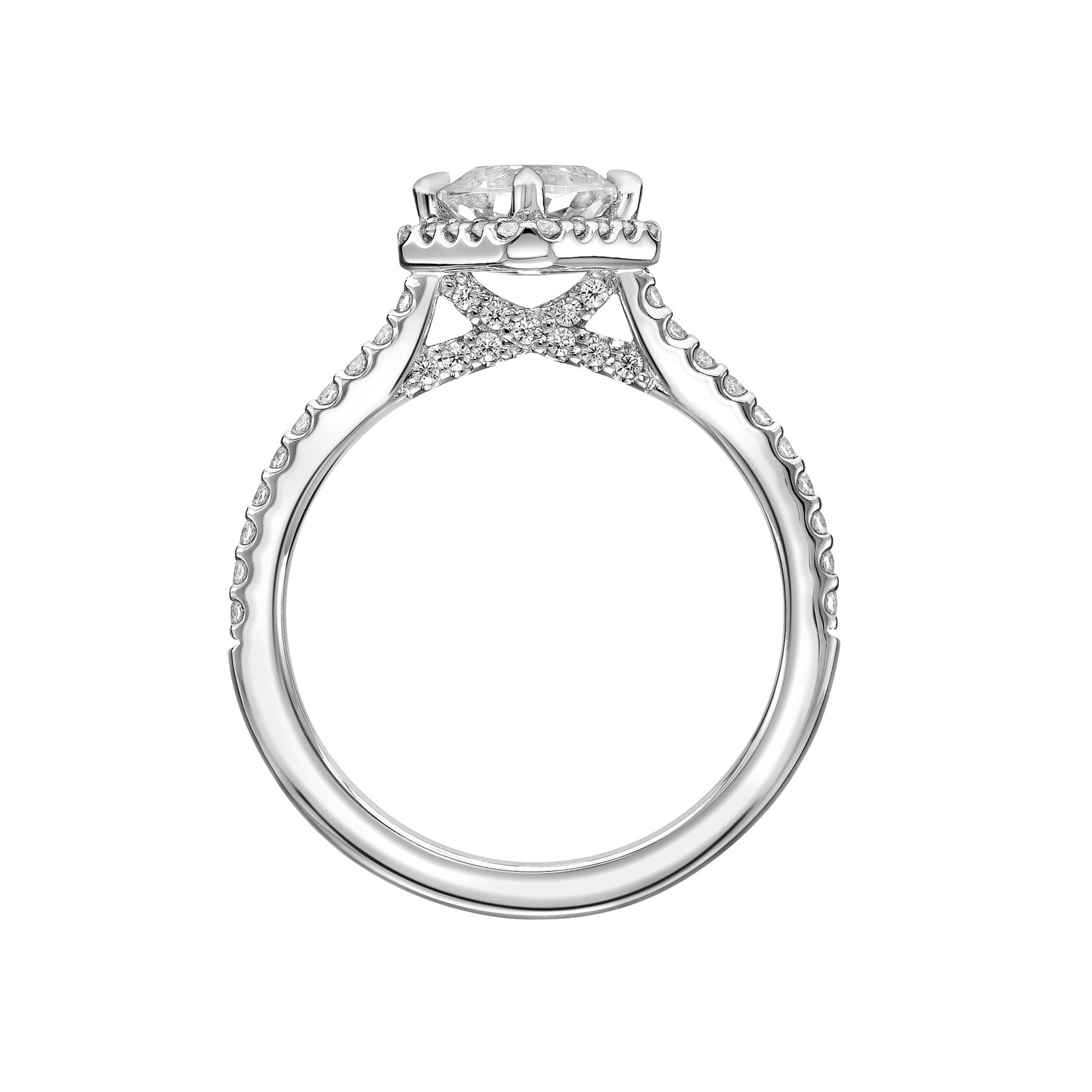Art Carved Art Carved Diamond Asymmetrical Halo Engagement Ring #31-V847-E