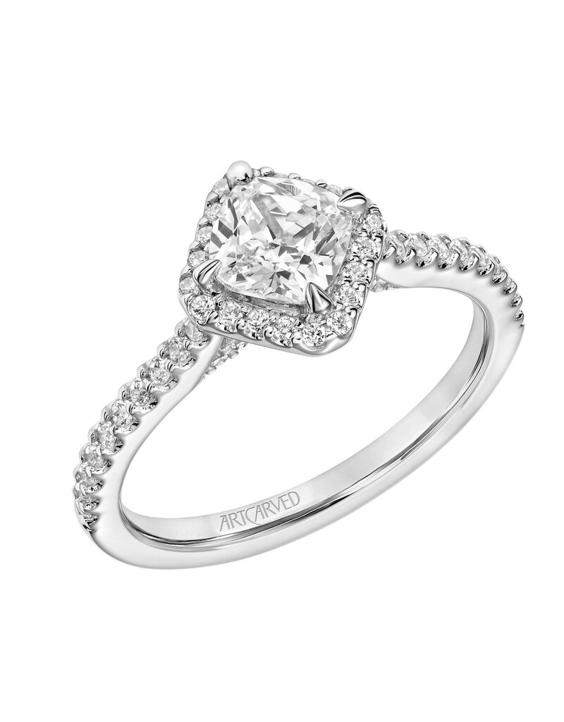 Art Carved Art Carved Diamond Asymmetrical Halo Engagement Ring #31-V847-E