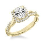 Art Carved Twist Halo Engagement Ring