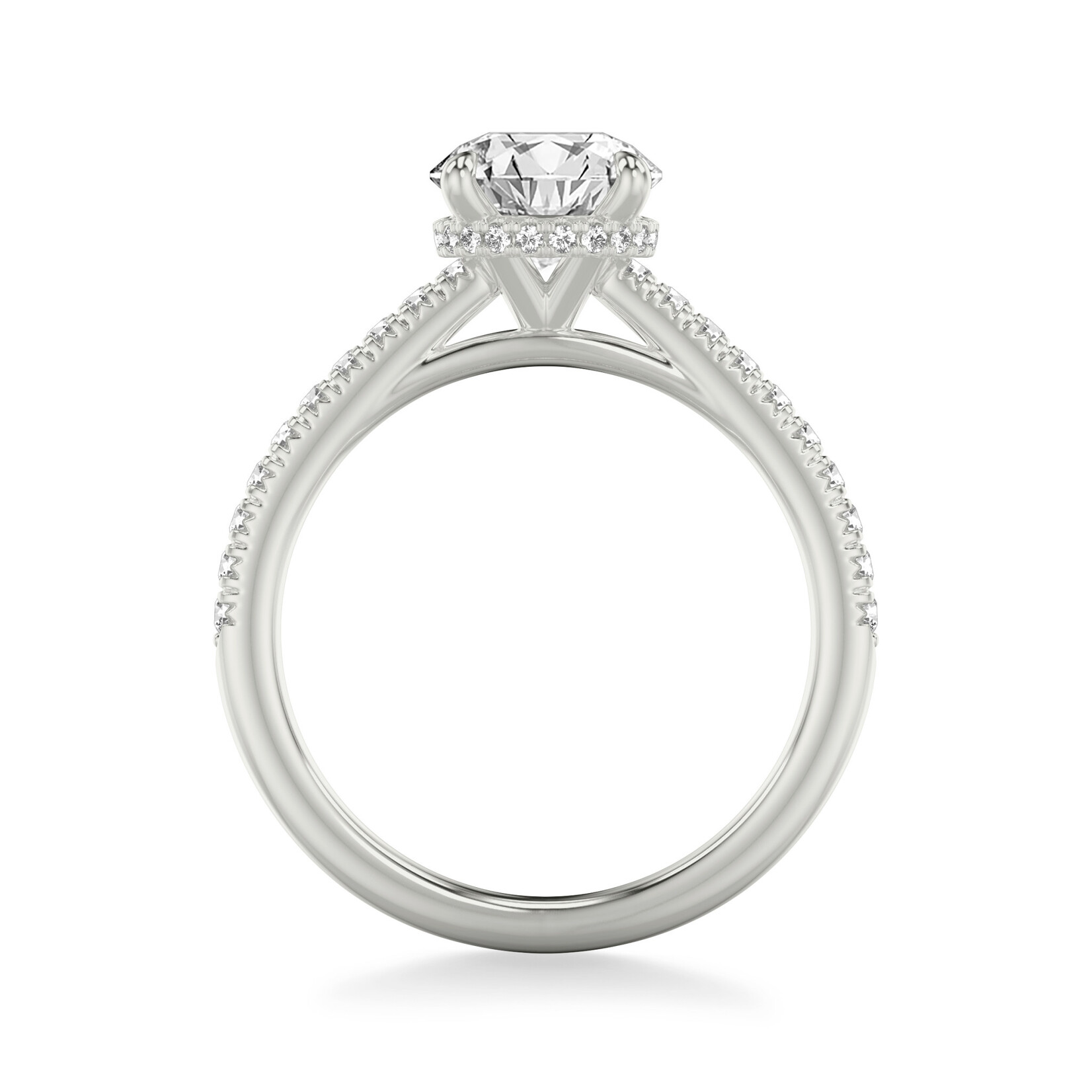 Art Carved Art Carved Diamond Engagement Ring with Floating Hidden Halo  #31-V1063