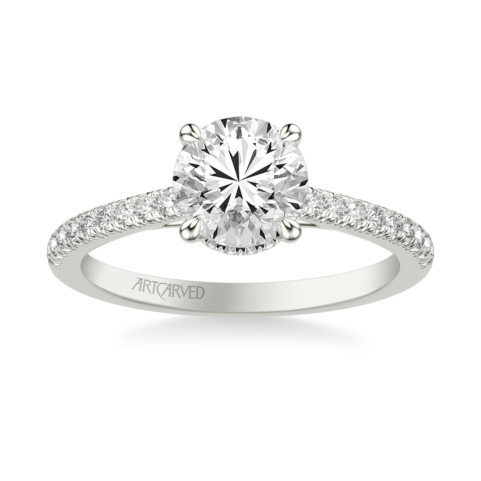 Art Carved Art Carved Diamond Engagement Ring with Floating Hidden Halo  #31-V1063
