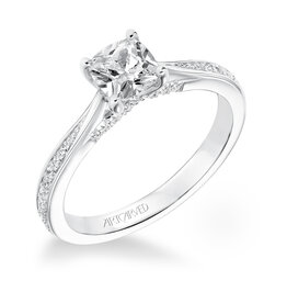 Art Carved Classic Diamond Tapered Engagement Ring