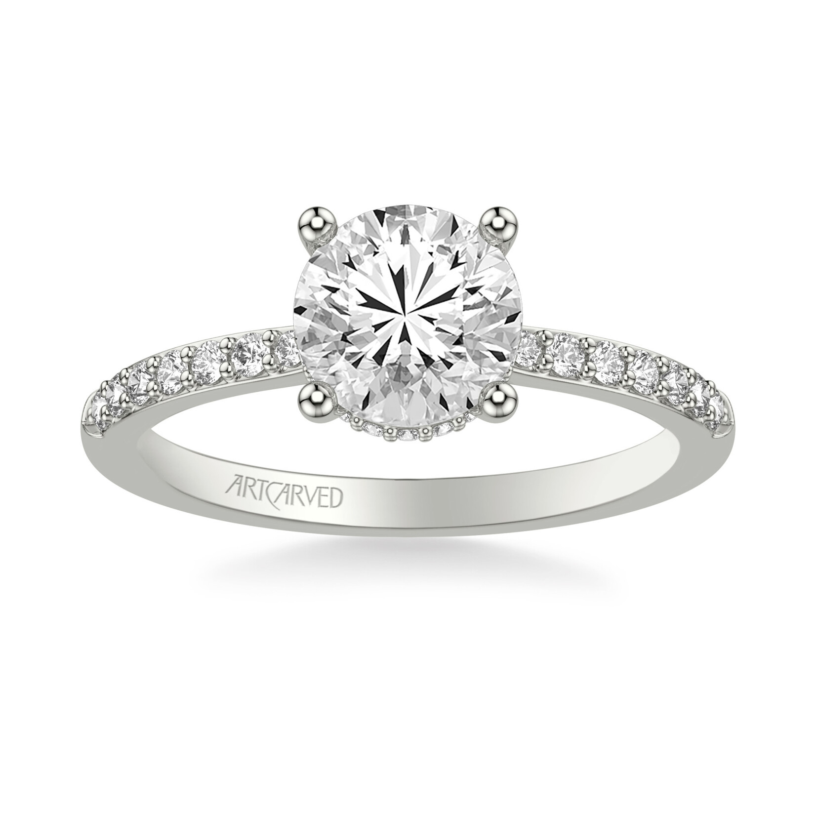 Art Carved Art Carved Diamond Engagement Ring with Hidden Collar #31-V1032