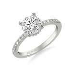 Art Carved Diamond Engagement Ring with Hidden Collar