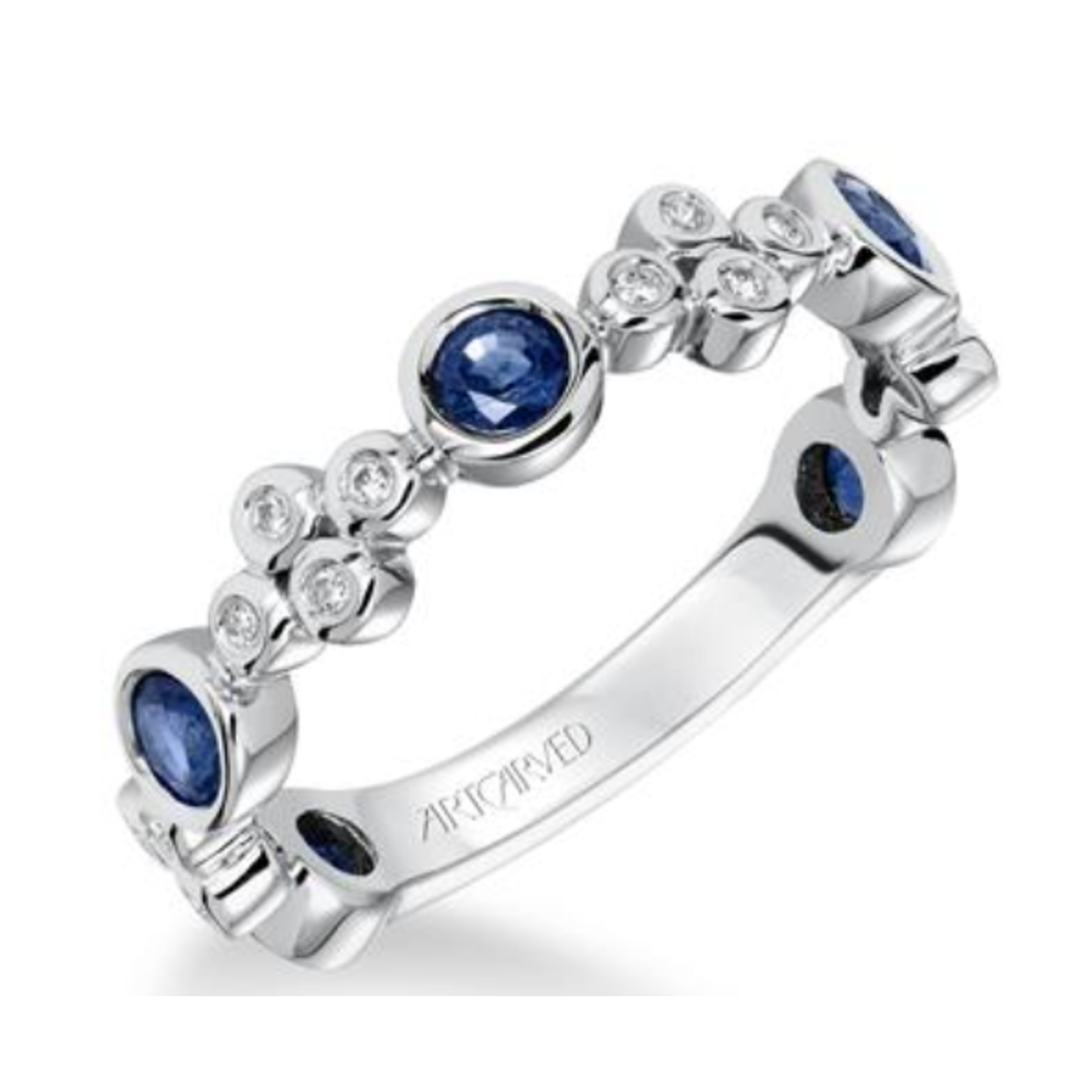 Art Carved Art Carved Stackable Diamond and Sapphire Anniversary Band #33-V9139