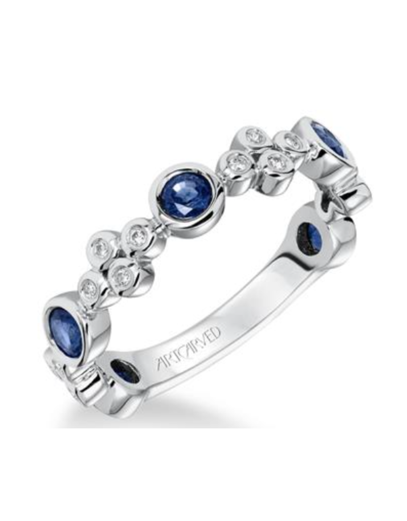 Art Carved Art Carved Stackable Diamond and Sapphire Anniversary Band #33-V9139