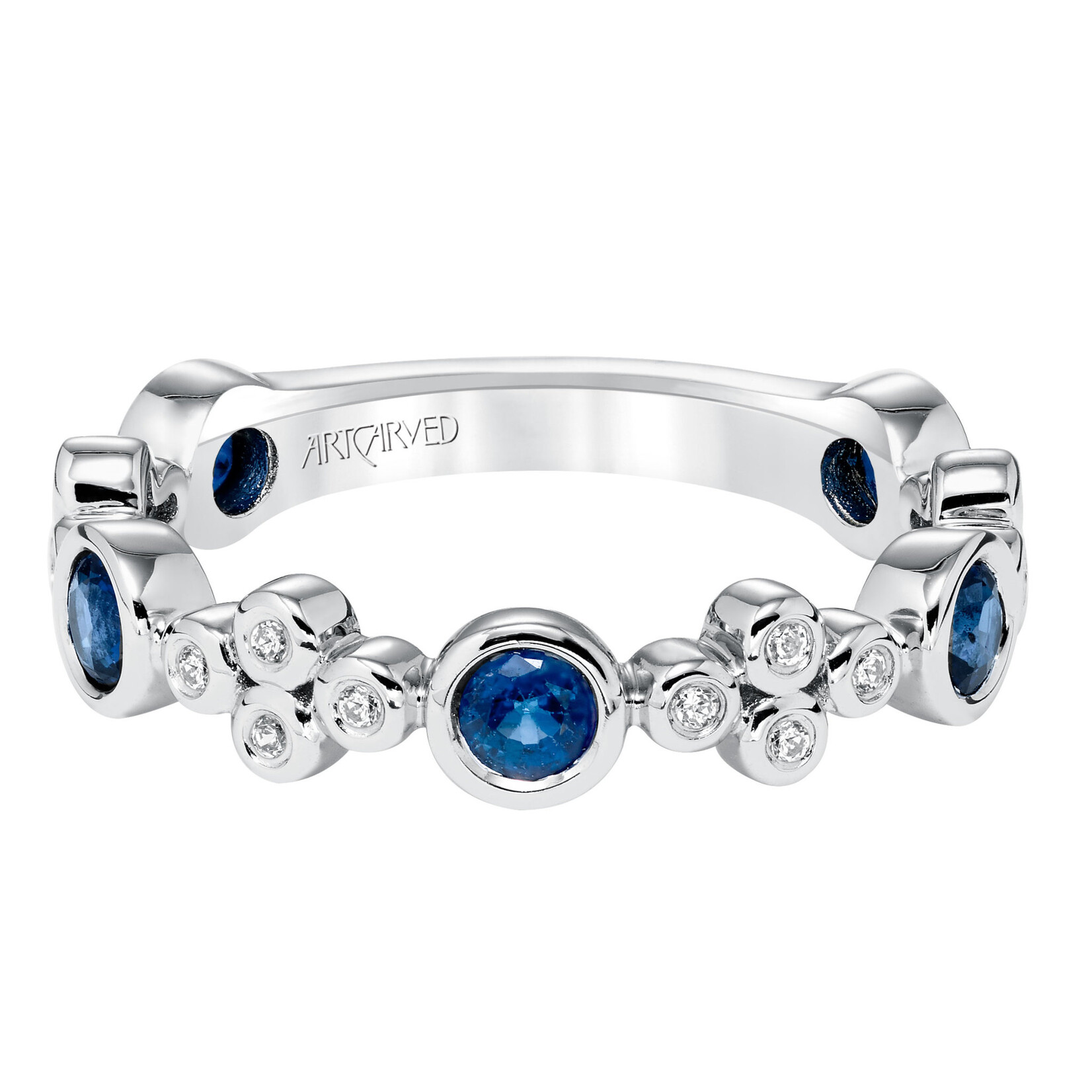 Art Carved Art Carved Stackable Diamond and Sapphire Anniversary Band #33-V9139
