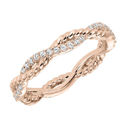 Art Carved Stackable Eternity Anniversary Band Rose Gold