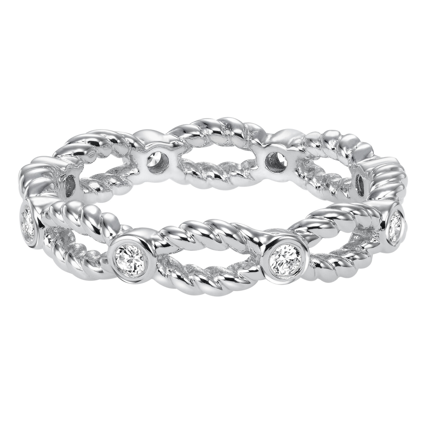 Art Carved Art Carved Open Twist Eternity Band 14KW  #33-V16